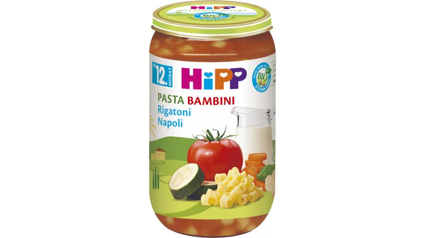 HiPP Menüs 250g: Pasta Bambini - Rigatoni Napoli, ab 12. Monat
