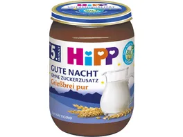 HiPP Bio Gute Nacht Griessbrei pur ohne Zuckerzusatz 190g
