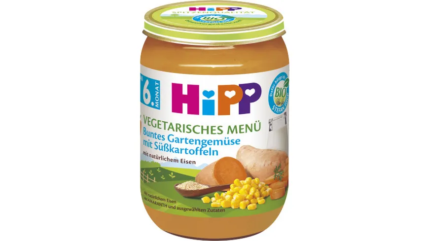 HiPP Menüs: Buntes Gartengemüse mit Süßkartoffeln 190 g, ab dem 6. Monat