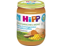 HiPP Menues Buntes Gartengemuese mit Suesskartoffeln 190 g ab dem 6 Monat
