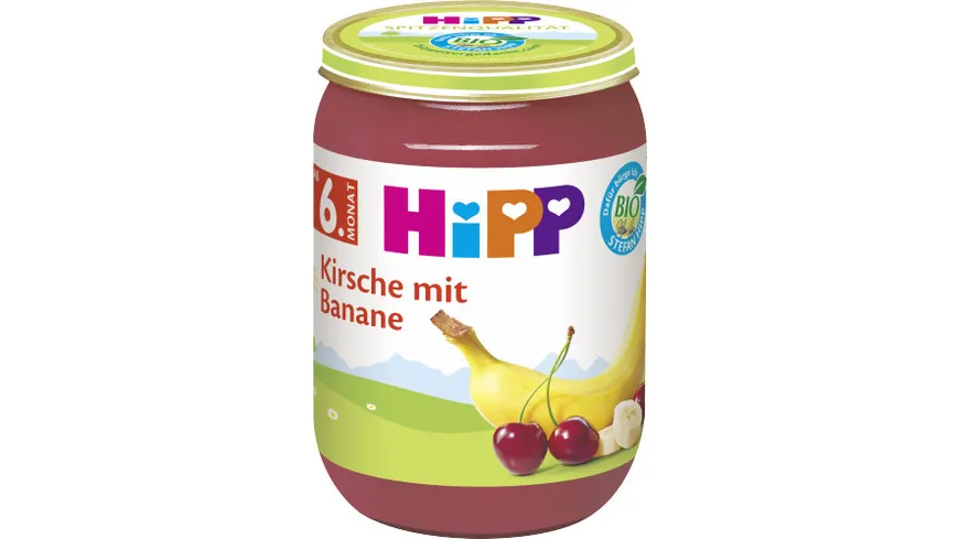 HiPP Früchte 190g: Kirsche mit Banane ohne Zuckerzusatz, ab 6. Monat