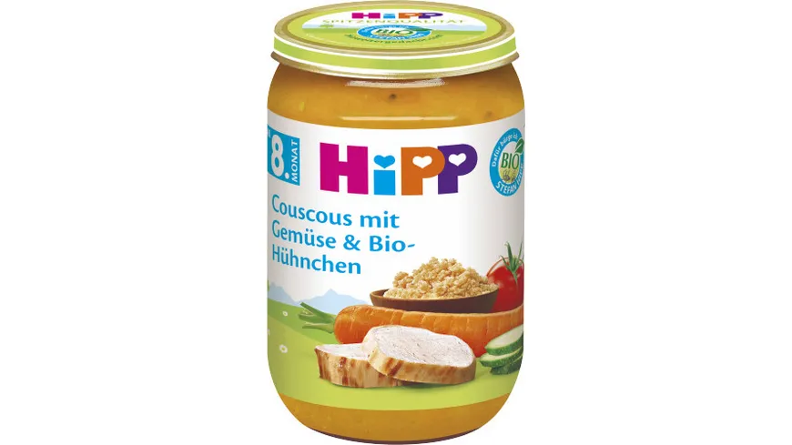 HiPP Menüs 220g: Couscous mit Gemüse und Bio-Hühnchen, ab 8. Monat