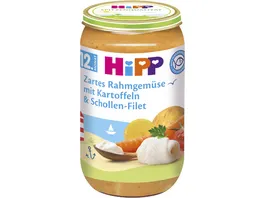 HiPP Menues 250g Zartes Rahmgemuese mit Kartoffeln und Schollen Filet ab 12 Monat