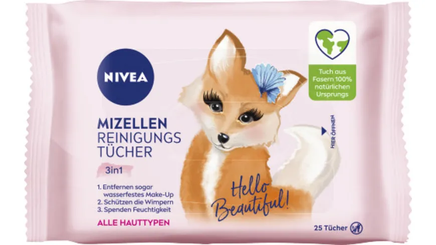 NIVEA Mizellen Reinigungstücher 3in1 alle Hauttypen 25 Tücher Limited Edition Kakadu