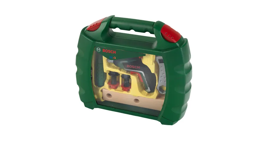 Theo Klein 8394 Bosch Ixolino Koffer | Mit Hammer, Schraubenschlüssel | Batteriebetriebener Ixolino Maße: 26,6 cm x 32 cm x 8,8 cm