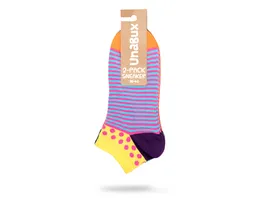 Unabux Unisex Sneaker Socken Streifen Punkte 2er Pack