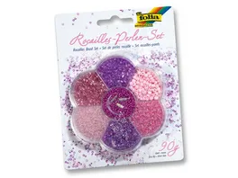 folia Rocailles Perlen Set rosa lila