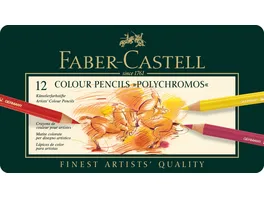 FABER CASTELL Farbstift Polychromos 12er Metalletui