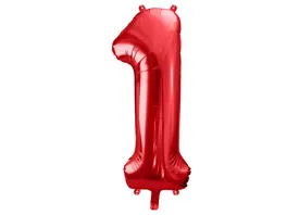 Folienballon Ziffer 1 86cm rot