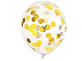 Confetti balloons circles 30cm gold 6 Stk