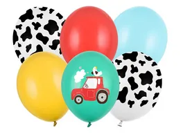 Ballons 30 cm Bauernhof mix 6 Stk