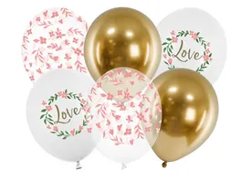 Ballons 30 cm Love mix 6 Stk