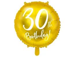 Folienballon 30th Birthday gold 45cm