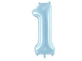 Folienballon Ziffer 1 86cm hellblau