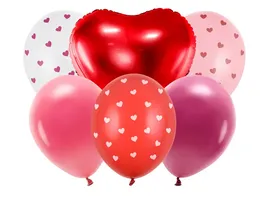 Luftbalons Set Be mine valentine Mix 6 Stk