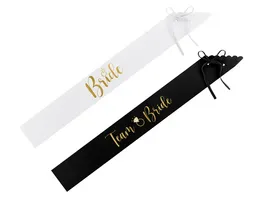 Bride to be und Bride Schaerpen schwarz und weiss 6 Stk