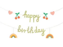 Banner Happy Birthday Mix 100x18 cm