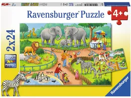 Ravensburger Puzzle Ein Tag im Zoo 2x24 Teile
