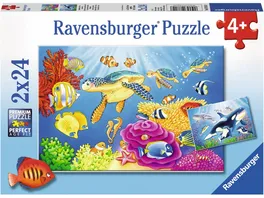 Ravensburger Puzzle Kunterbunte Unterwasserwelt 2x24 Teile