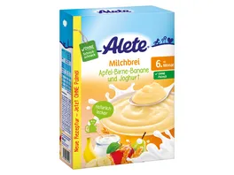ALETE Milchbrei Apfel Banane Birne und Magermilchjoghurt ab 6 Monat 400g
