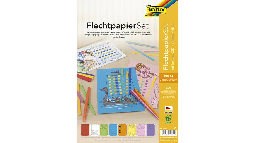 folia Flechtpapier-Set A4 farblich sortiert online bestellen