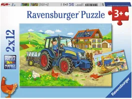 Ravensburger Puzzle Baustelle und Bauernhof 2 x 12 Teile