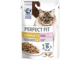 PERFECT FIT Katze Portionsbeutel Sensitive mit Lachs 85g