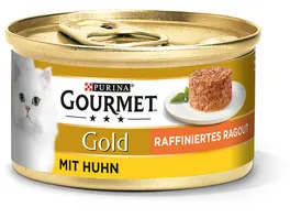 GOURMET Gold Raffiniertes Ragout mit Huhn Katzennassfutter 85g Dose