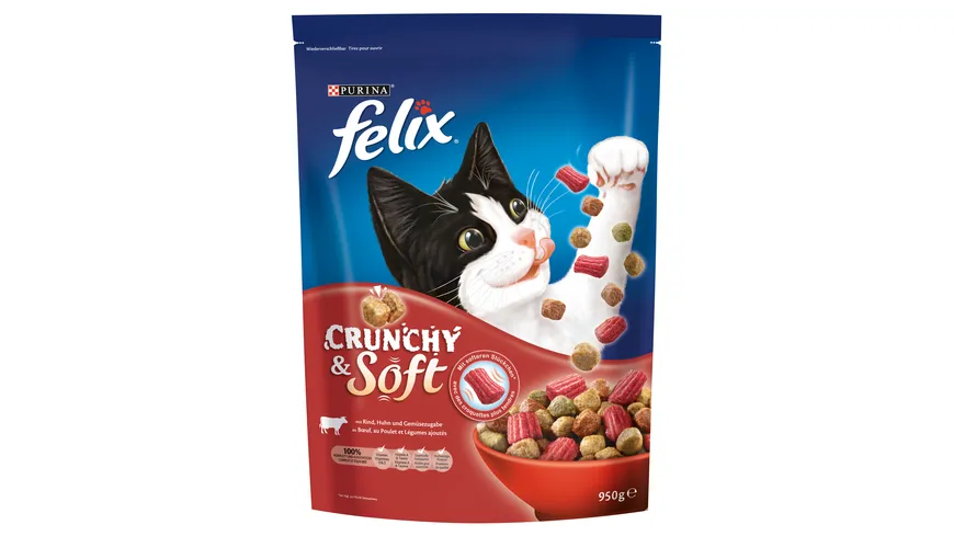 FELIX Crunchy & Soft Rind, Huhn & Gemüse