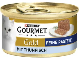 GOURMET Gold Feine Pastete mit Thunfisch Katzennassfutter 85g Dose