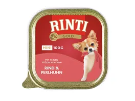 RINTI Hundenassfutter Gold Mini Rind Perlhuhn