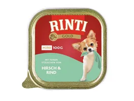 RINTI Hundenassfutter Gold Mini Hirsch Rind