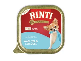 RINTI Hundenassfutter Gold Mini Wachtel Gefluegel