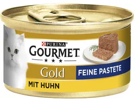 GOURMET Gold Feine Pastete mit Huhn Katzennassfutter 85g Dose