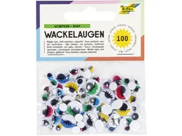 folia Wackelaugen mit Wimpern farblich sortiert