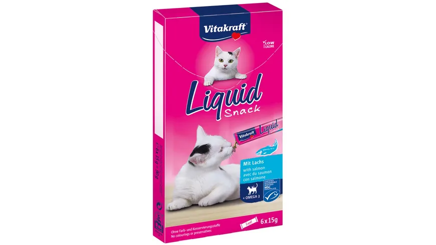 Vitakraft Katzensnack Liquid mit Lachs + Omega 3