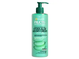 Fructis Leave In Cream Hydra Aloe Air Dry Cream 400ml fuer langes Haar mit pflanzlichem Glycerin und Aloe Vera Gel
