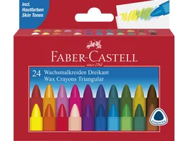 FABER CASTELL Wachsmalstifte Castell dreikant 24er Kartonetui