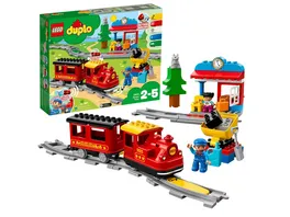 LEGO DUPLO 10874 Dampfeisenbahn Spielzeug Eisenbahn mit Push Go Motor