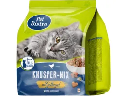 Pet Bistro Katzentrockenfutter Knusper Mix mit Gefluegel und Rind