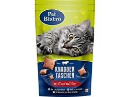 Pet Bistro Katzensnack Knabbertaschen mit Rind und Malz