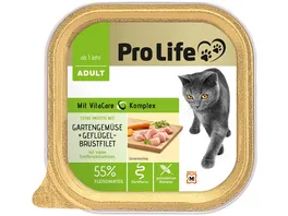 Pro Life Katze Katzennassfutter Pastete mit Gefluegelbrustfilet und Gartengemuese