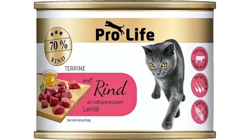 Pro Life Katze Katzennassfutter - Terrine mit Rind