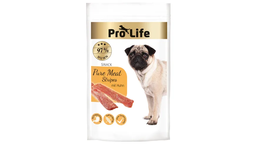 Pro Life Hundesnack Pure Meat Stripes mit Huhn