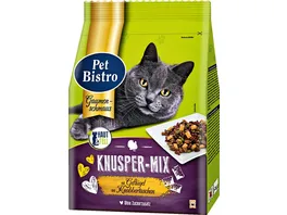 Pet Bistro Katzentrockenfutter Knusper Mix mit Gefluegel und Rind