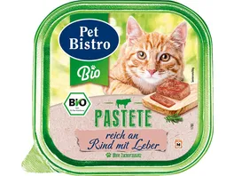 Pet Bistro Bio Katzennassfutter Pastete reich an Rind mit Leber
