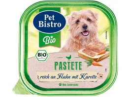 Pet Bistro Bio Hundenassfutter Pastete Reich an Huhn mit Karotten