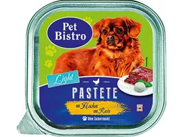 Pet Bistro Light Hundenassfutter Pastete mit Huhn und Reis