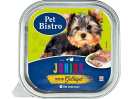 Pet Bistro Hundenassfutter Junior Pastete reich an Gefluegel