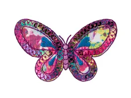 Mono Quick Buegelmotiv Schmetterling pink Pailletten